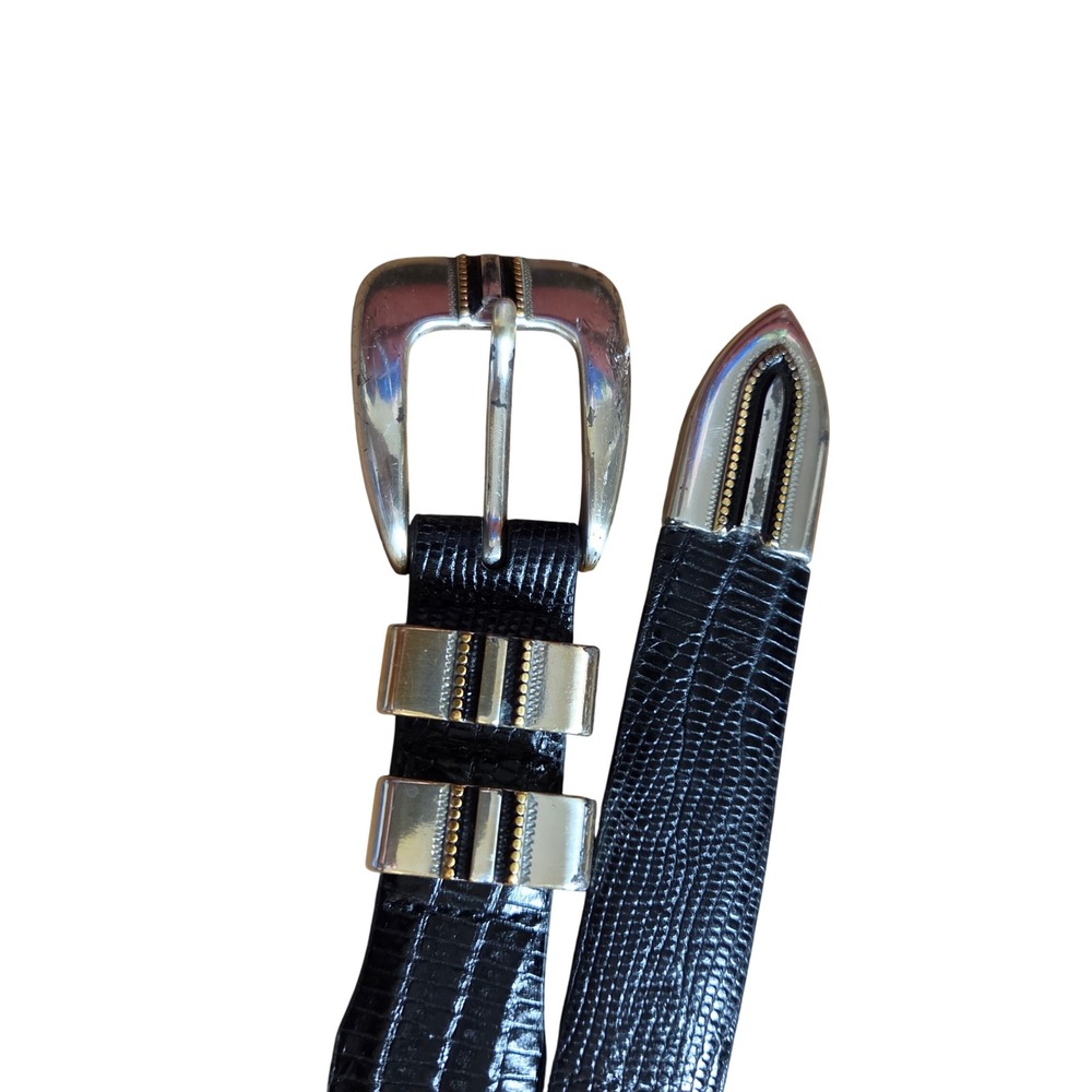 Johnston & Murphy Lizard Grain Ranger Belt Italian Calfskin Leather Western 38